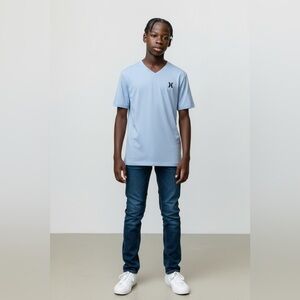 Hurley Boys V-Neck T-Shirt, Size XL, Blue